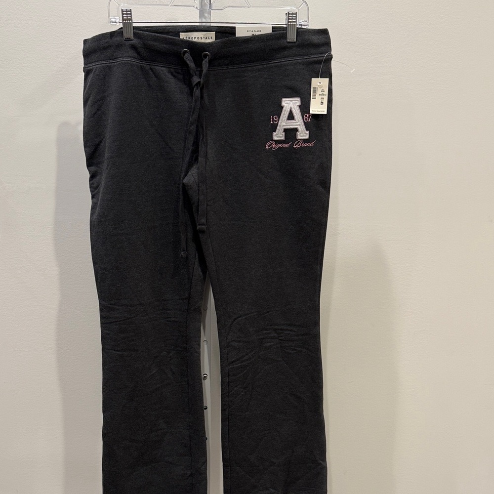 Aeropostale Fit Flare Pants Women Size XL Gray Warm Winter Cotton Blend New